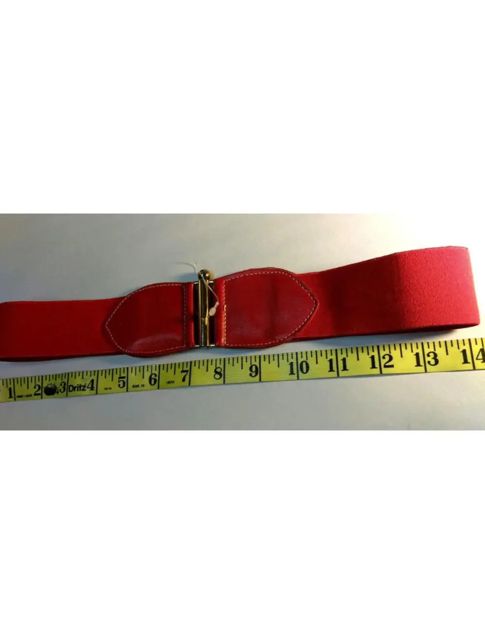Vintage 1980s Red Belt High Waist Cinch Rouge Leather Rojo Elastic Cinturon Med